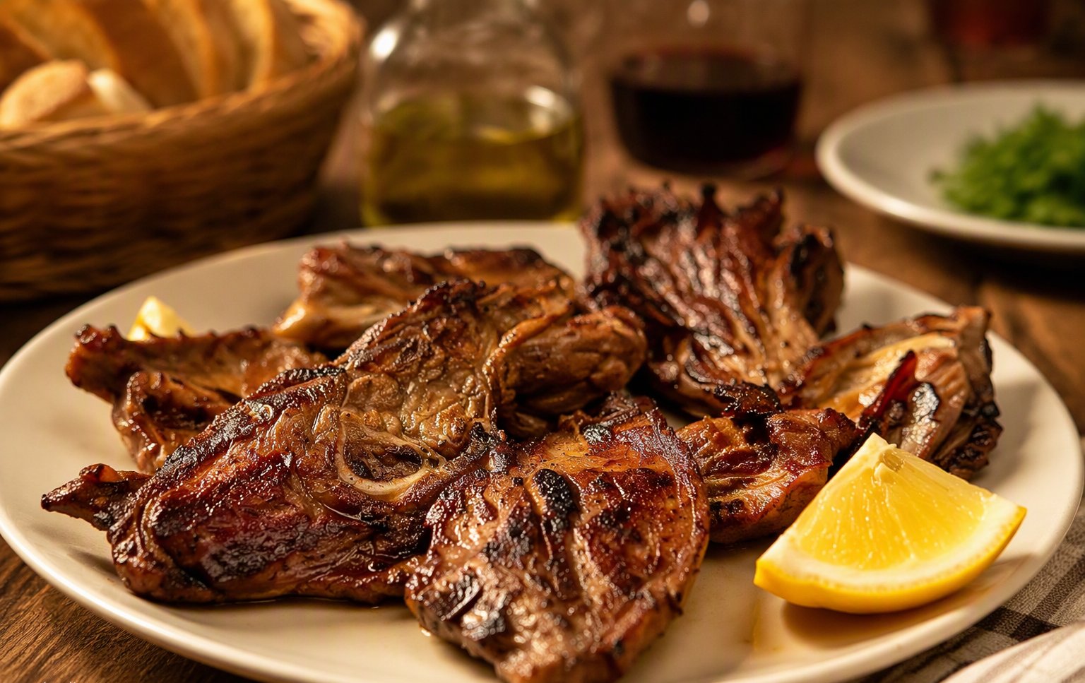 Agnello alla griglia con insalatina